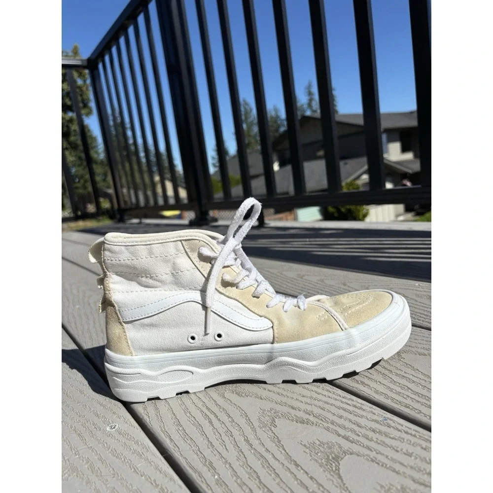 VANS Sentry Sk8-Hi WC Boots High Canvas Suede Skate White Men's Size 7.5/Women 9